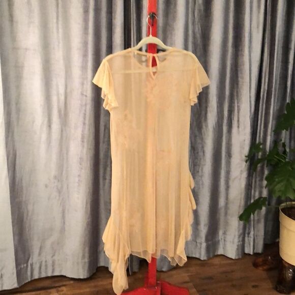 Zara Cream Sheer Dress - Picture 1 of 16